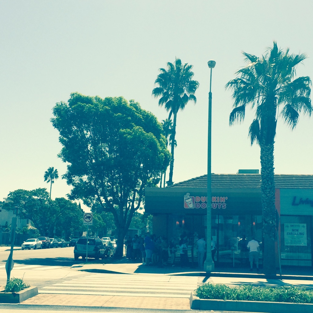 The line at the Santa Monica Dunkin Donuts is constant (September 2014)